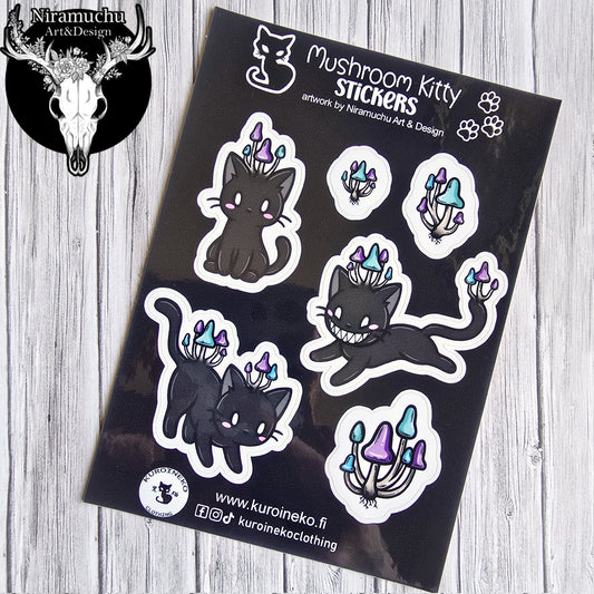 Kuroineko Stickers: Mushroom Kitty