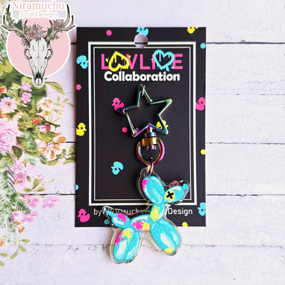 Lavliqe Balloon Dog Glitter Keycharm