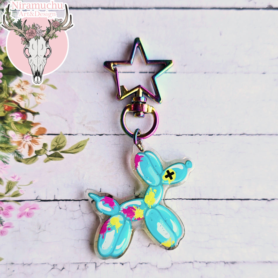 Lavliqe Balloon Dog Glitter Keycharm