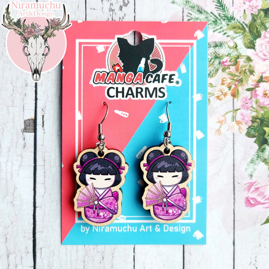 Kokeshi Pink Earrings