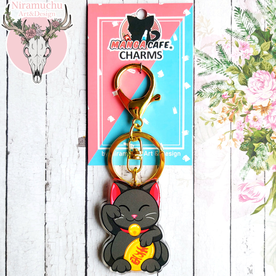 Maneki Neko Black Keycharm