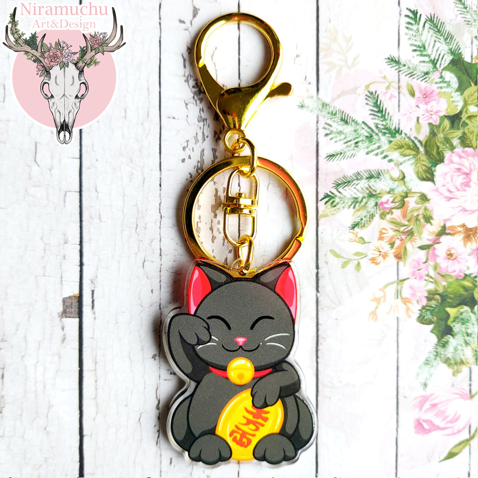 Maneki Neko Black Keycharm