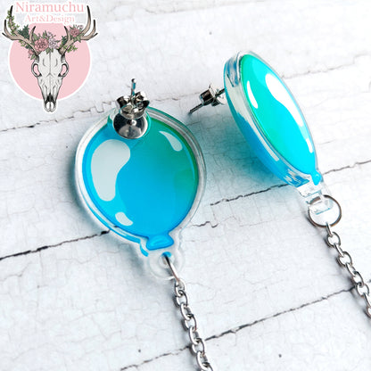 Party Time! Balloon Blue Earrings