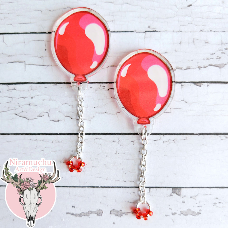 Party Time! Balloon Red Earrings