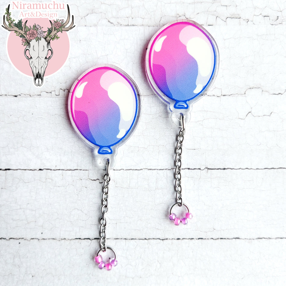 Party Time! Balloon Violet Earrings