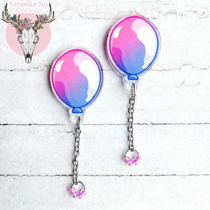 Party Time! Balloon Violet Earrings