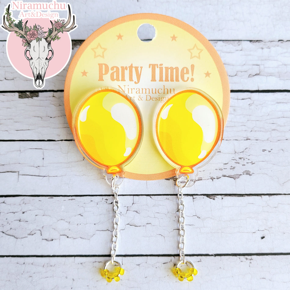 Party Time! Balloon Yellow Earrings