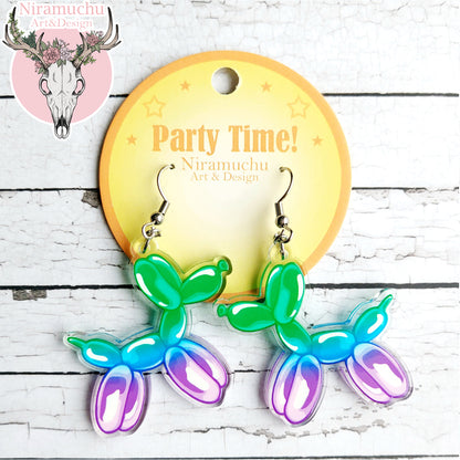 Party Time! Balloon Dog Mint Earrings