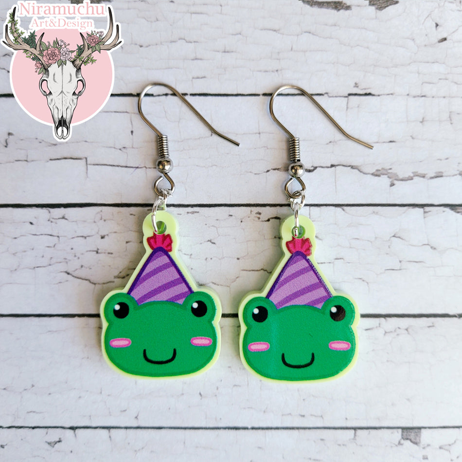 Party Time! Frog Earrings