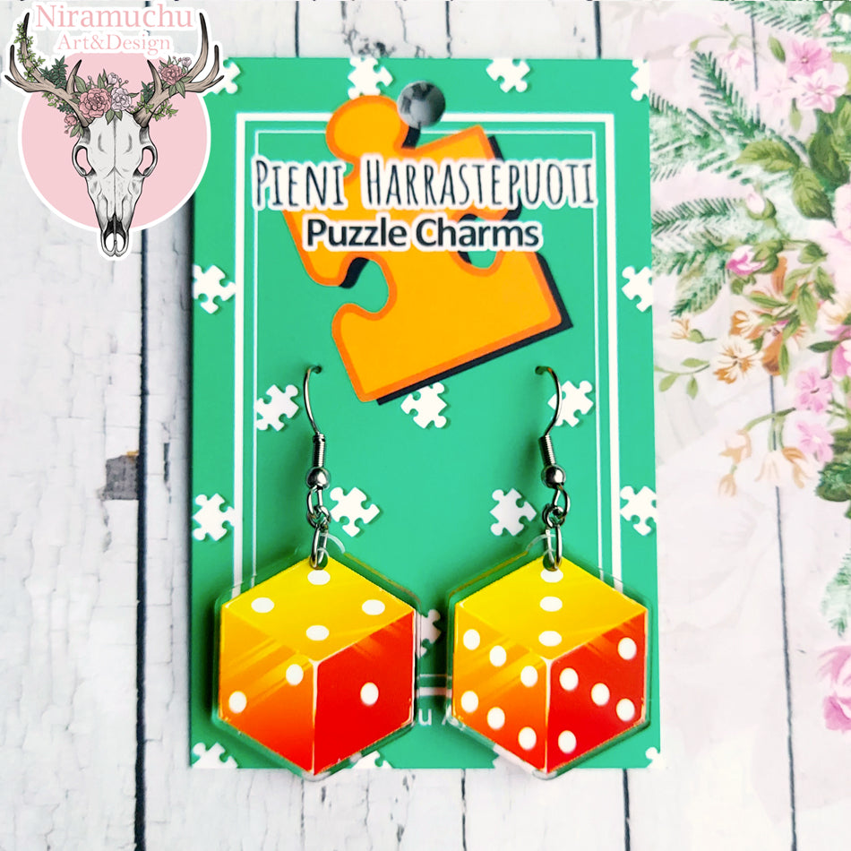 Puzzle Charms: Dice Earrings