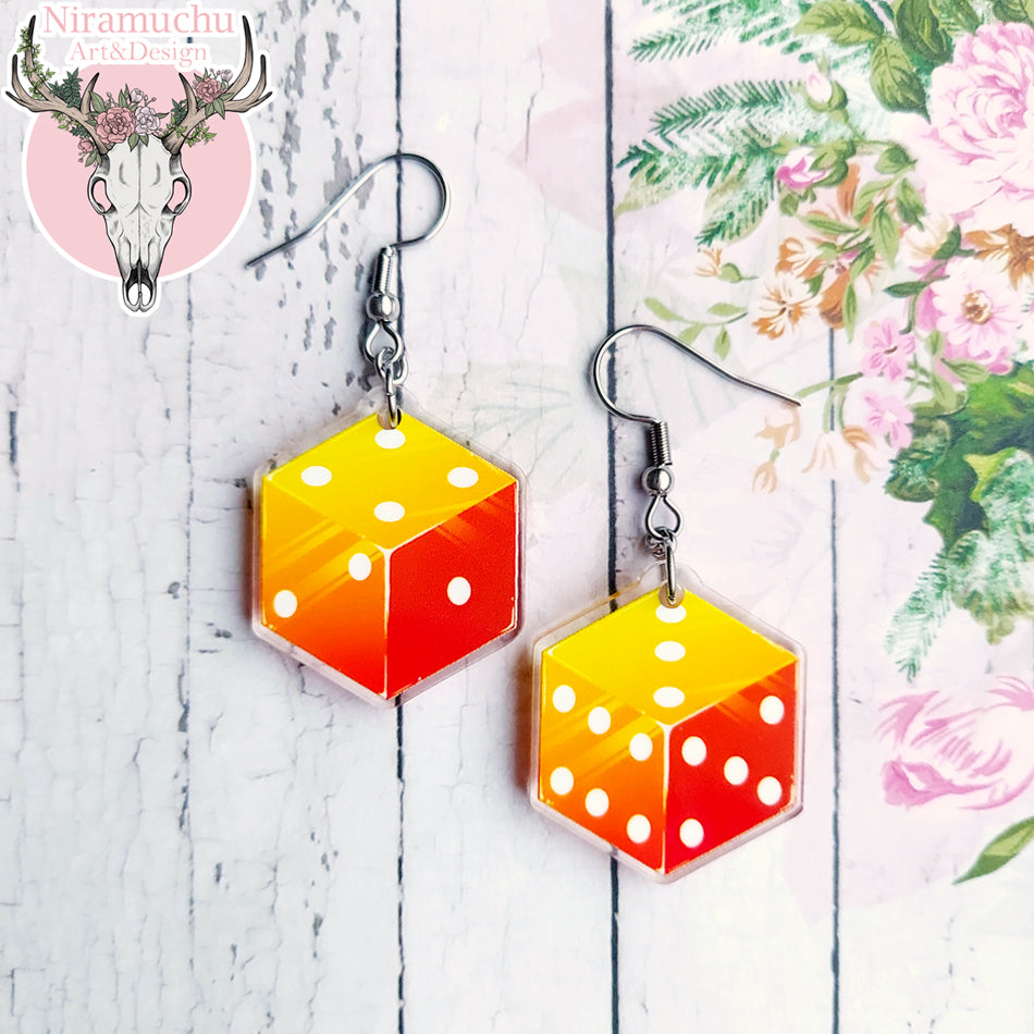 Puzzle Charms: Dice Earrings