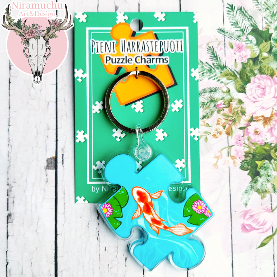 Puzzle Charms: Koi Fish Keyring