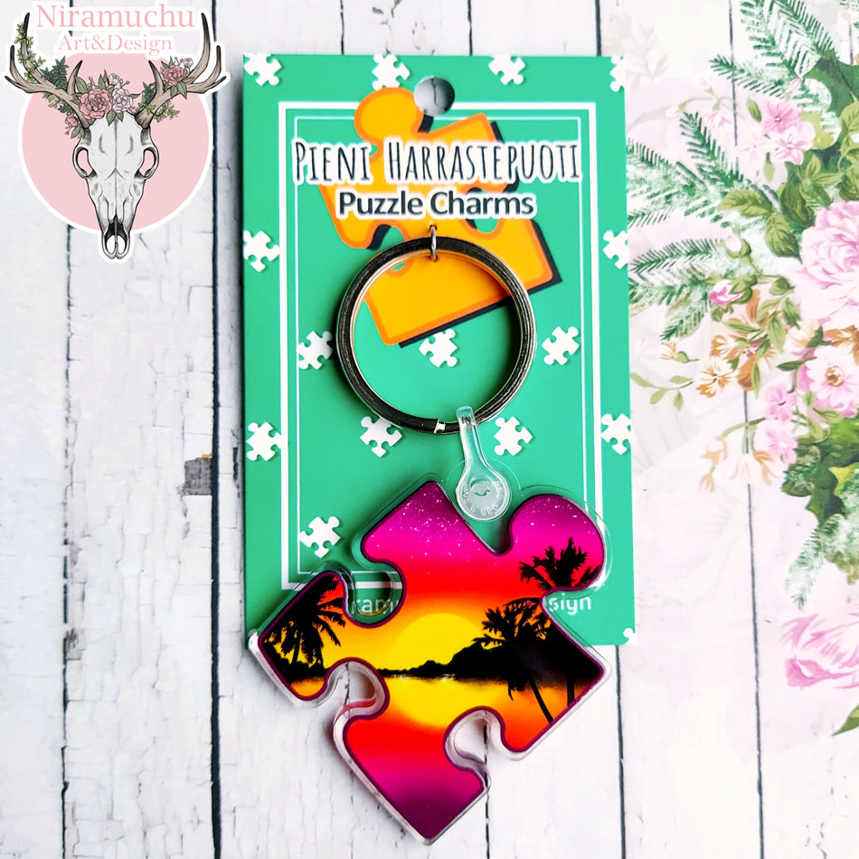 Puzzle Charms: Sunset Keyring