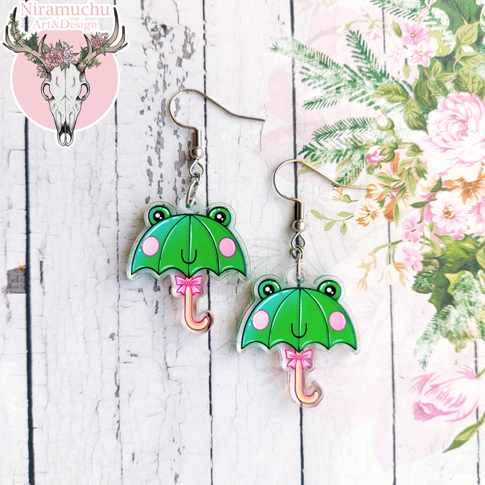 Froggy Umbrella Earrings