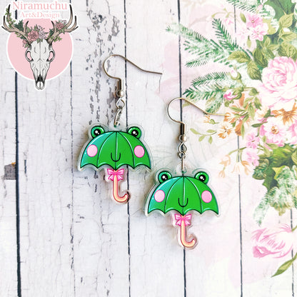 Froggy Umbrella Earrings