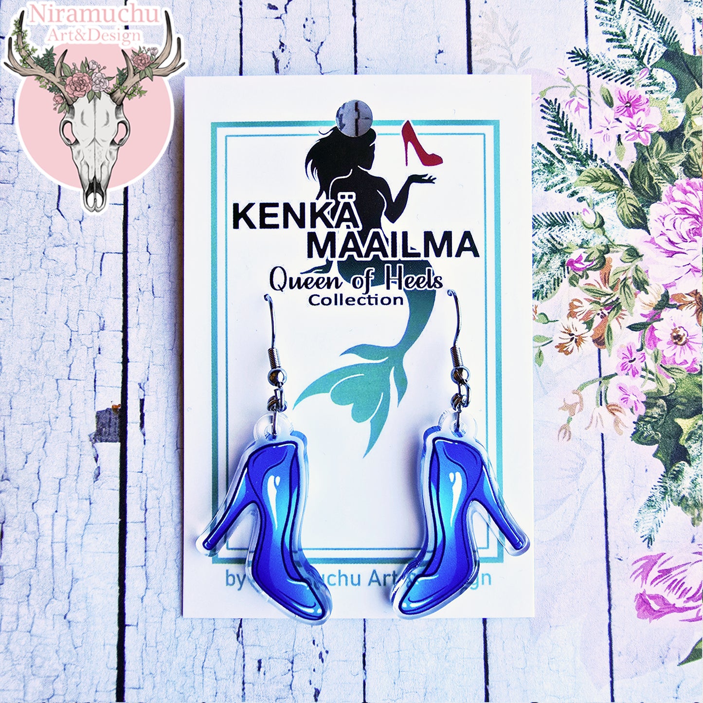 High Heels Blue Earrings