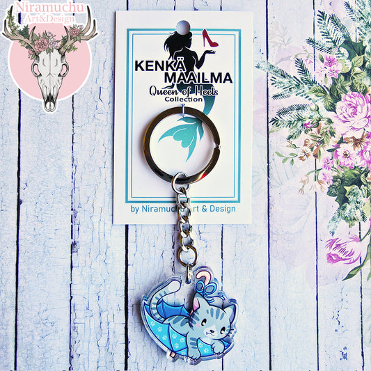 Kitty Umbrella Keycharm