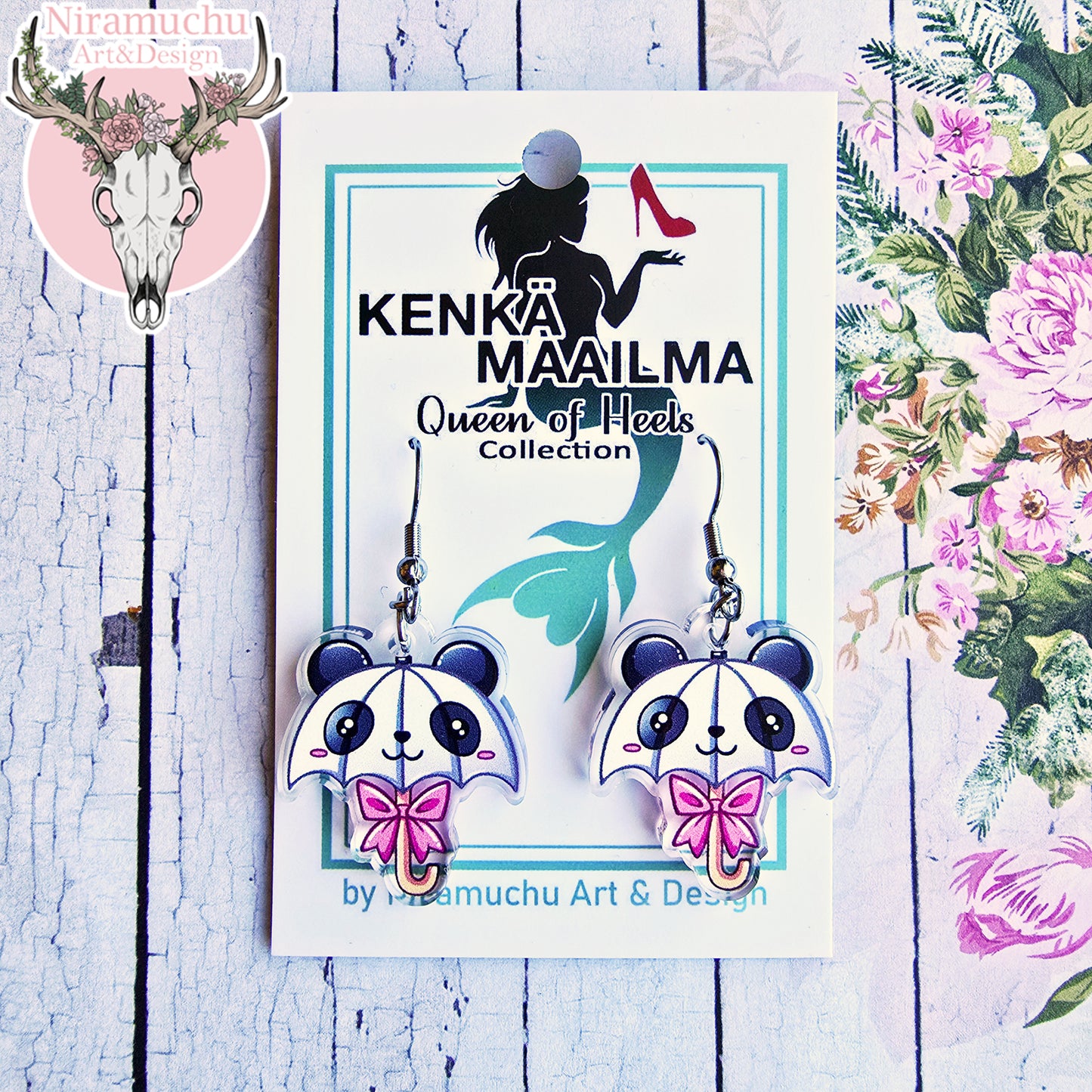 Panda Umbrella Earrings
