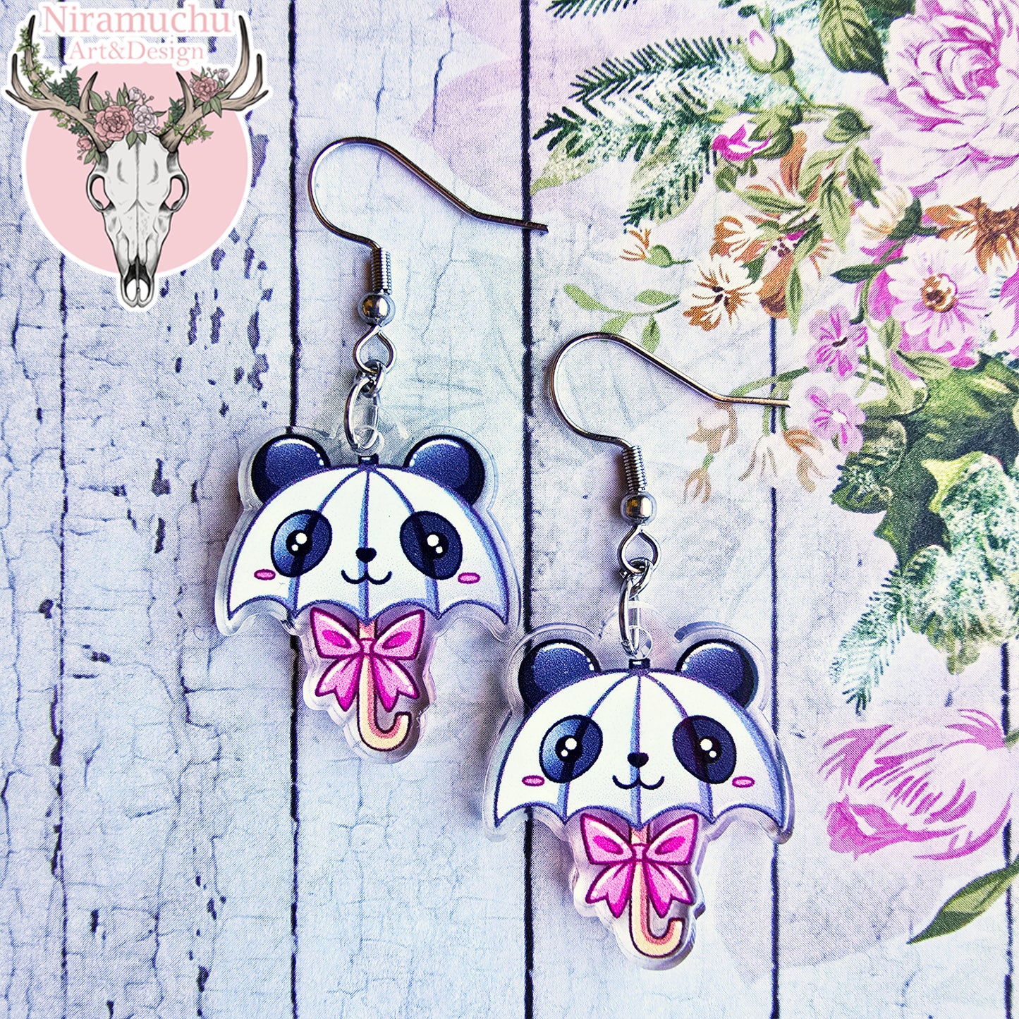Panda Umbrella Earrings
