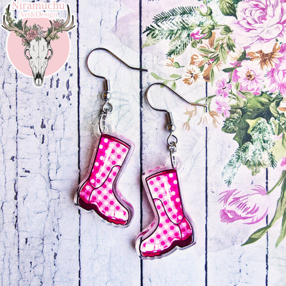 Polkadot Rain Boots Earrings