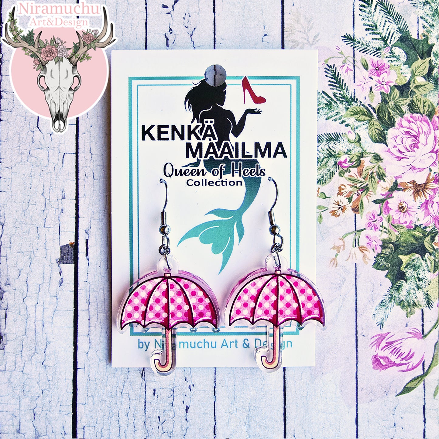 Polkadot Umbrella Earrings