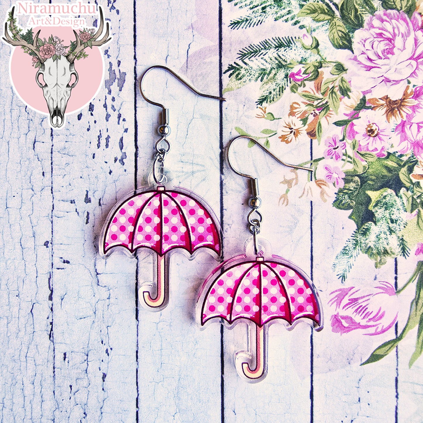 Polkadot Umbrella Earrings