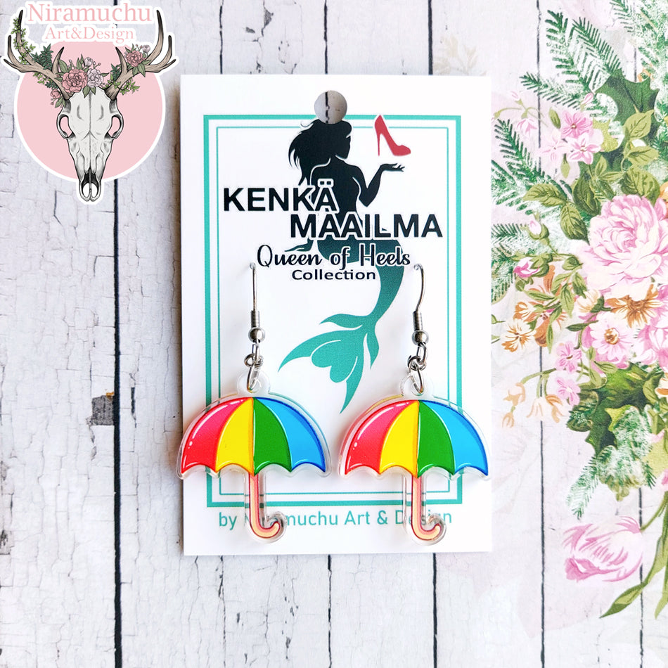 Rainbow Umbrella Earrings