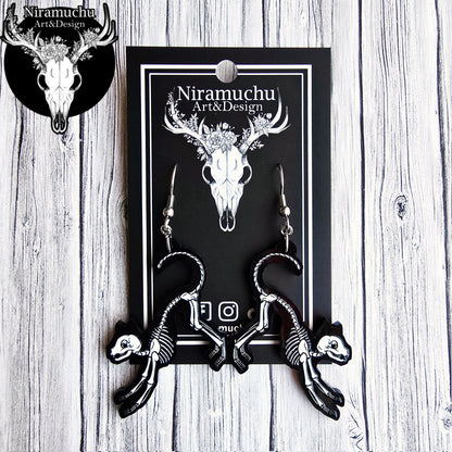 Skeleton of the Cat Earrings