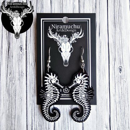Skeleton of the Seahorse Earrings