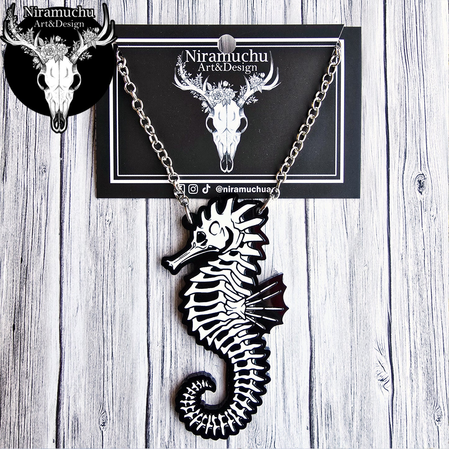 Skeleton of the Seahorse Necklace