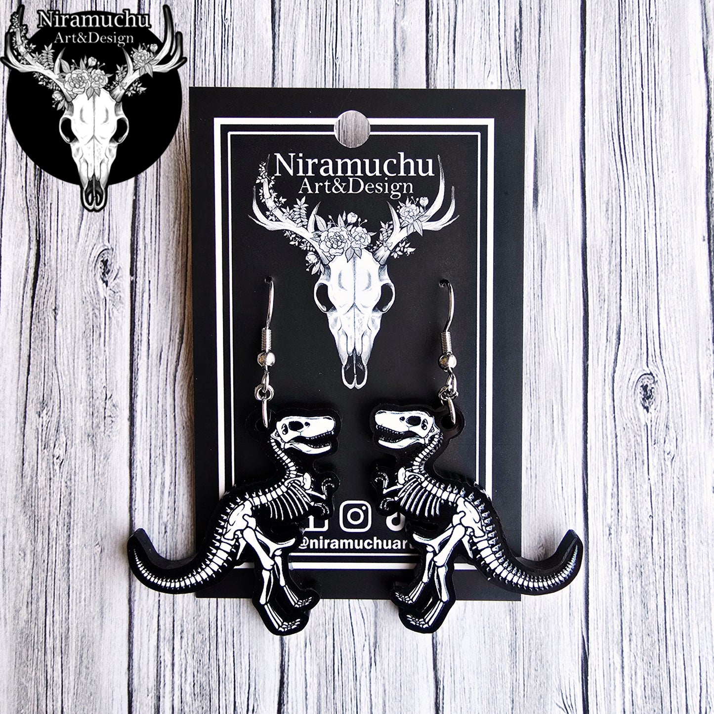 Skeleton of the T-Rex Earrings