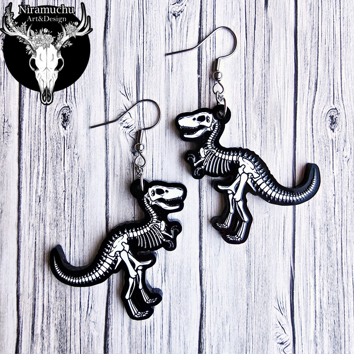 Skeleton of the T-Rex Earrings