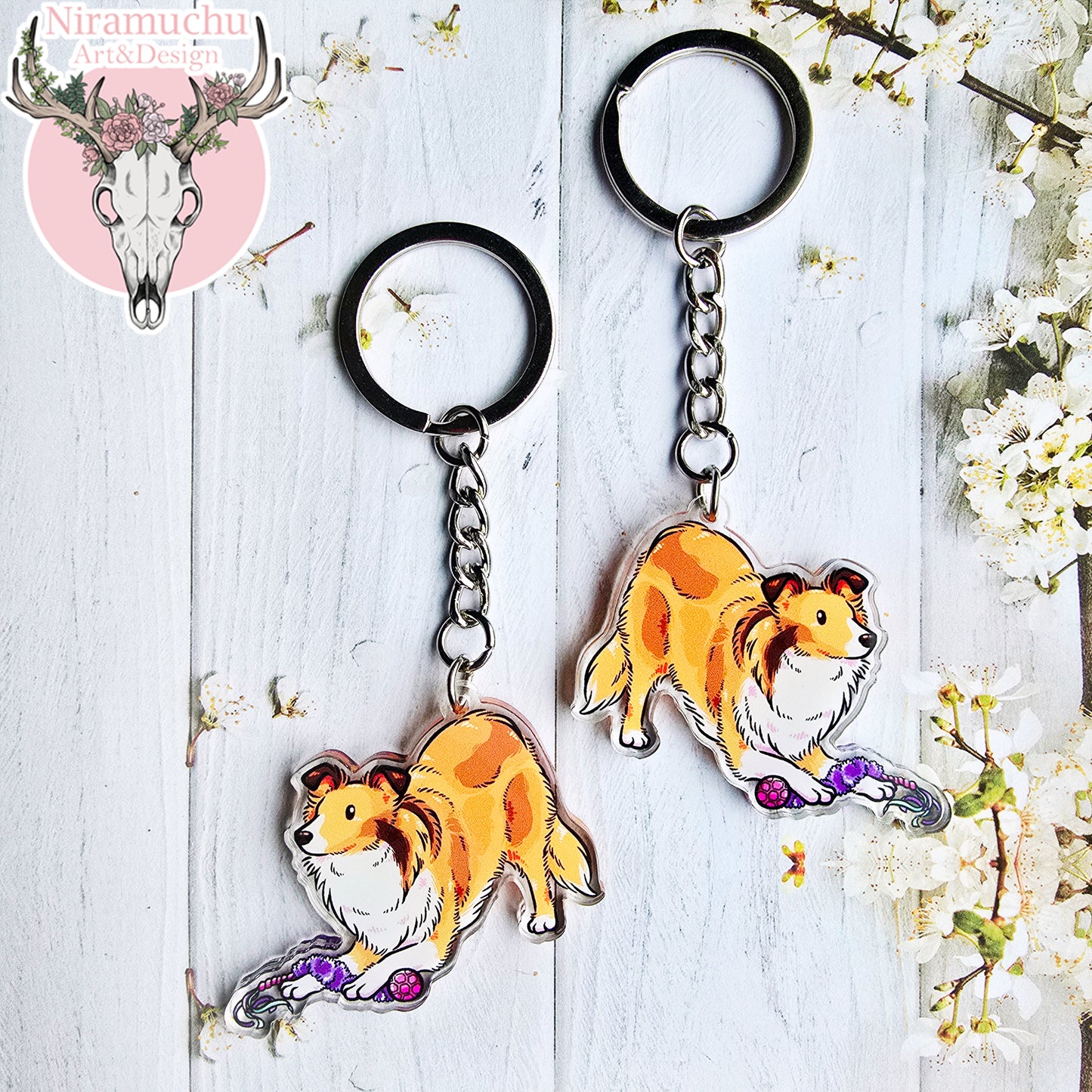 Treenikupla Pitkäkarvainen Collie Avaimenperä