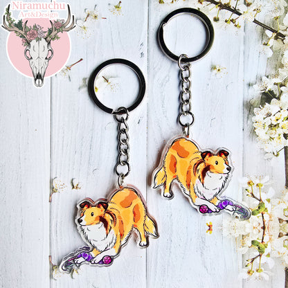 Treenikupla Pitkäkarvainen Collie Avaimenperä