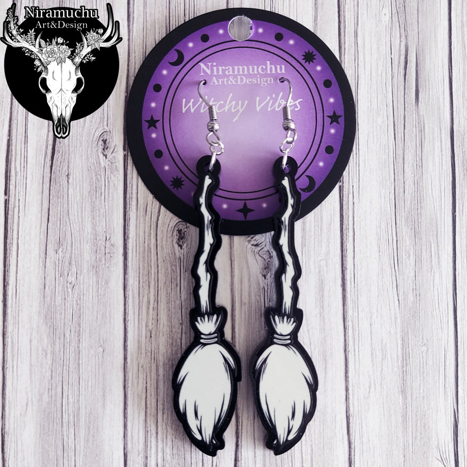 Witchy Vibes Broom Earrings