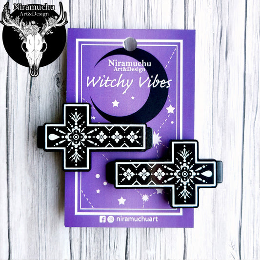 Witchy Vibes Cross Hairclips