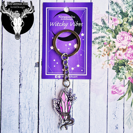 Witchy Vibes Crystal Keycharm