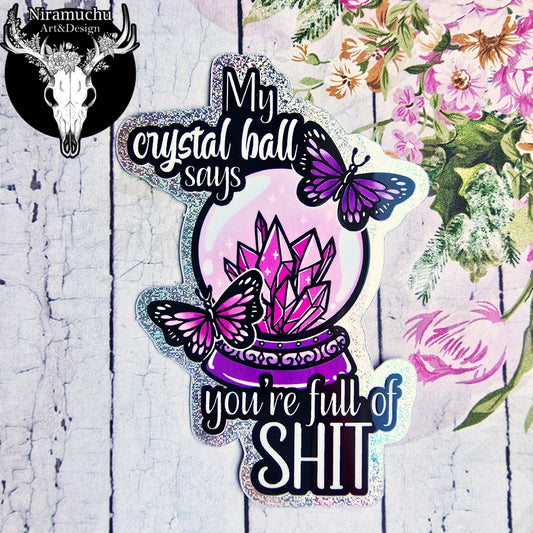Witchy Vibes Glitter Sticker "Crystal Ball"