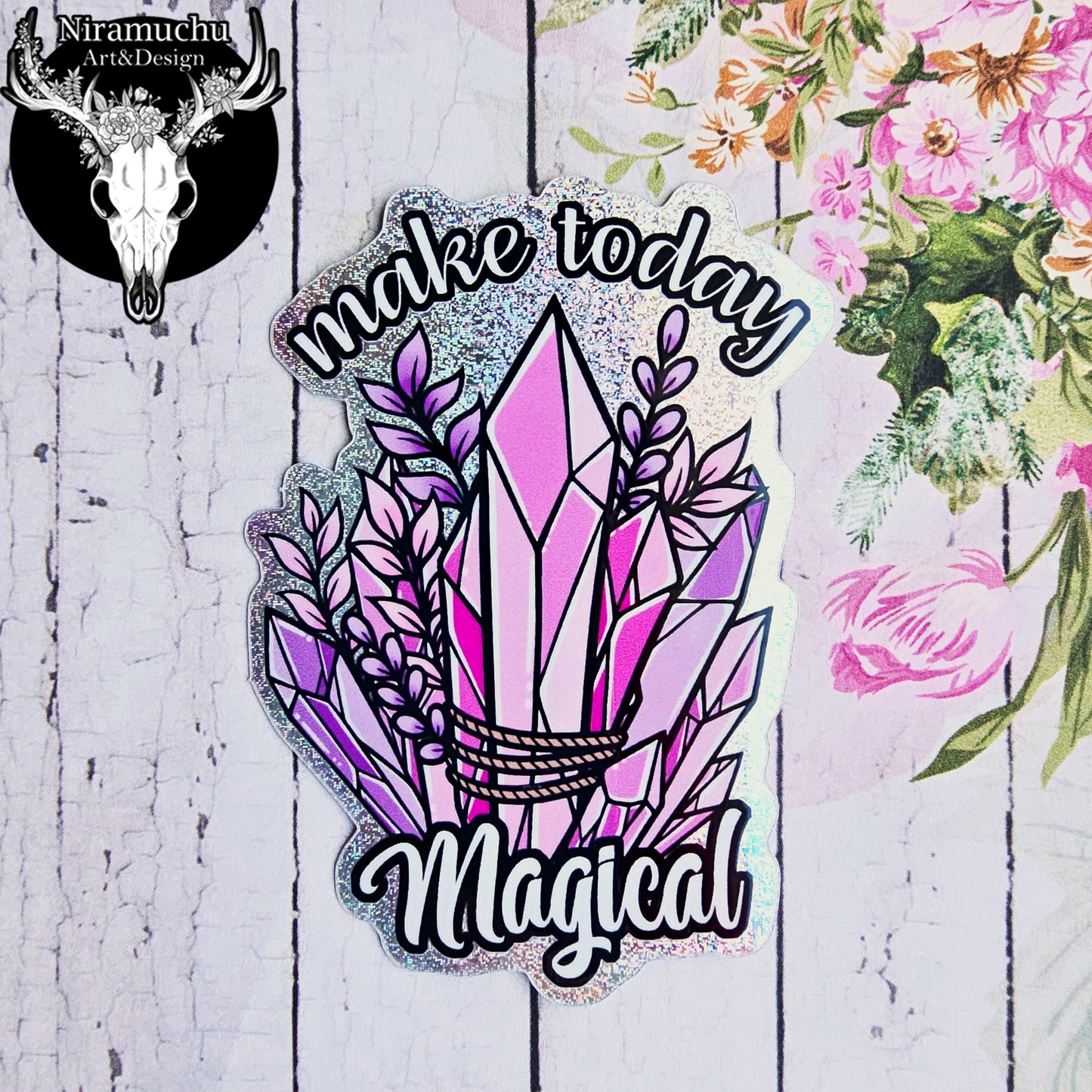 Witchy Vibes Glitter Sticker "Today"
