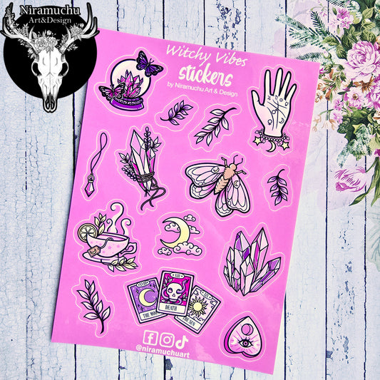 Witchy Vibes Stickers: Pink Vibes